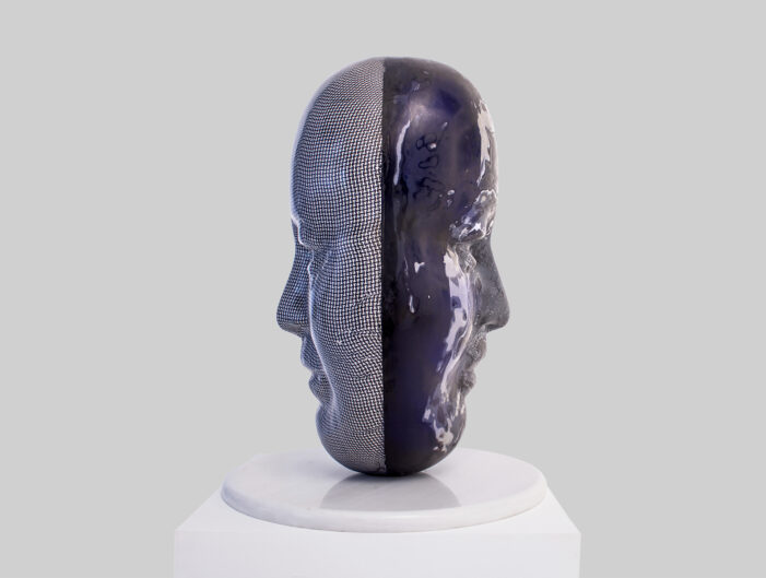 The front side of the sculpture Harmonious Coexistence by the internationally acclaimed artist Anastasios Nyfadopoulos.
